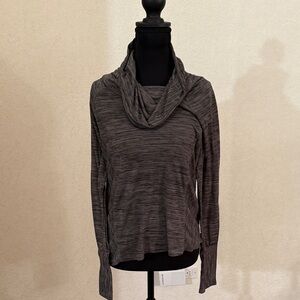 Elegant Charcoal Cowl Neck Top
